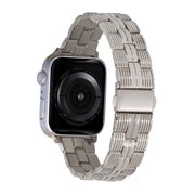 3-Beads Stripe Metal Watch Band For Apple Watch SE 2022 40mm(Starlight)