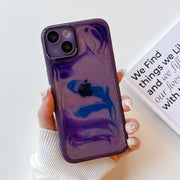 For iPhone 13 Oil Painting Electroplating TPU Phone Case(Purple)
