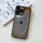 For iPhone 13 Pro Max Oil Painting Electroplating TPU Phone Case(Grey)