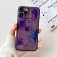 For iPhone 12 Pro Oil Painting Electroplating TPU Phone Case(Purple) - iPhone 12 / 12 Pro Cases by PMC TechLife | Online Shopping South Africa | PMC TechLife