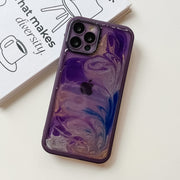 For iPhone 12 Pro Oil Painting Electroplating TPU Phone Case(Purple)