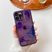 For iPhone 12 Pro Oil Painting Electroplating TPU Phone Case(Purple)