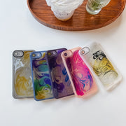 For iPhone SE 2022/2020 / 8 / 7 Oil Painting Electroplating TPU Phone Case(Blue)