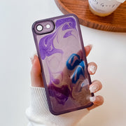 For iPhone SE 2022/2020 / 8 / 7 Oil Painting Electroplating TPU Phone Case(Purple)