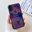 For iPhone X / XS Oil Painting Electroplating TPU Phone Case(Purple) - More iPhone Cases by PMC TechLife | Online Shopping South Africa | PMC TechLife