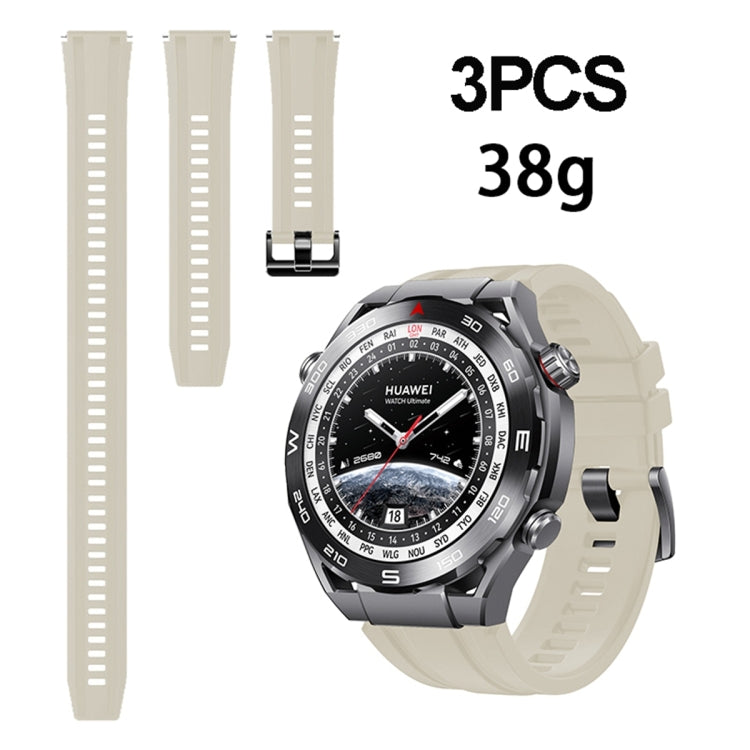 3pcs Longer Style For Huawei Watch Ultimate Silicone Replacement Watch Band(Starlight Color)