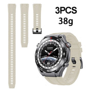 3pcs Longer Style For Huawei Watch Ultimate Silicone Replacement Watch Band(Starlight Color)