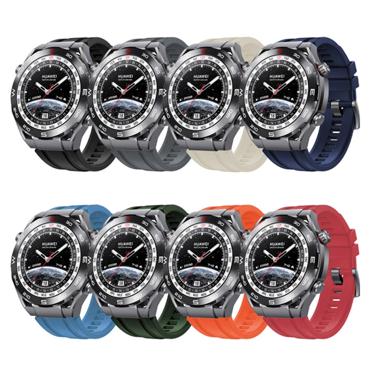 2pcs Regular Style For Huawei Watch Ultimate Silicone Replacement Watch Band(Dark Grey)