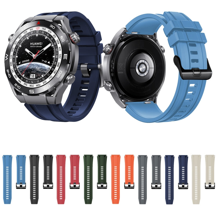 2pcs Regular Style For Huawei Watch Ultimate Silicone Replacement Watch Band(Dark Grey)