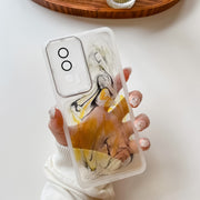 For Xiaomi Redmi K60 Oil Painting Electroplating TPU Phone Case(White)