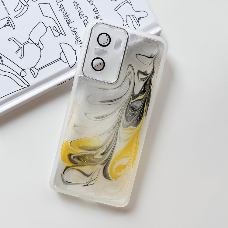 For Xiaomi Redmi K40 Oil Painting Electroplating TPU Phone Case(White)