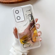 For Xiaomi Redmi K40 Oil Painting Electroplating TPU Phone Case(White)