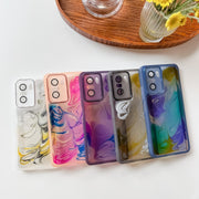 For Xiaomi Redmi K40 Pro Oil Painting Electroplating TPU Phone Case(Blue)