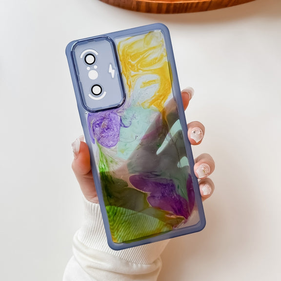 For Xiaomi Redmi K40 Gaming Oil Painting Electroplating TPU Phone Case(Blue)