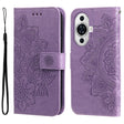 For Huawei nova 11 Seven-petal Flowers Embossing Leather Phone Case(Light Purple) - free shipping - PMC TechLife - Order now!