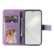 For Huawei nova 11 Seven-petal Flowers Embossing Leather Phone Case(Light Purple)