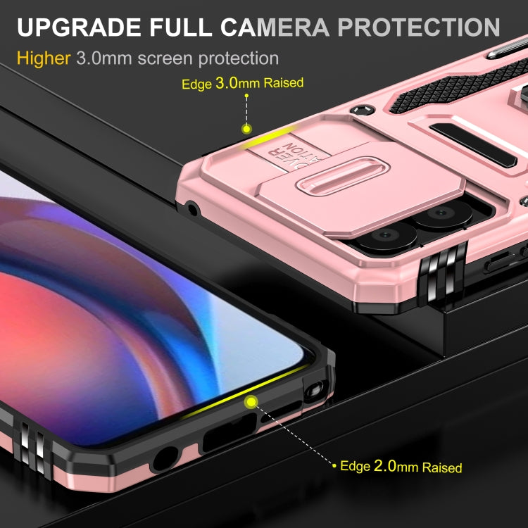 For Motorola Moto G Stylus 2023 Armor PC + TPU Camera Shield Phone Case(Rose Gold)