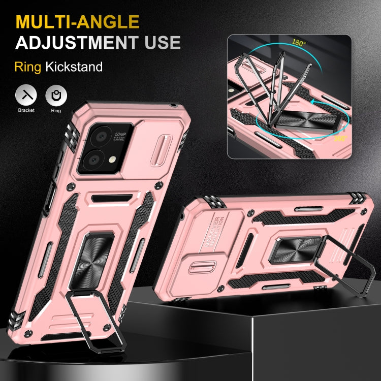 For Motorola Moto G Stylus 2023 Armor PC + TPU Camera Shield Phone Case(Rose Gold)