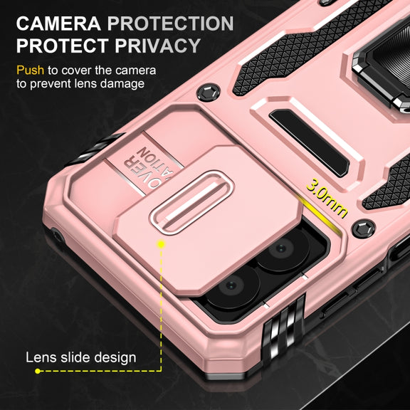 For Motorola Moto G Stylus 2023 Armor PC + TPU Camera Shield Phone Case(Rose Gold)