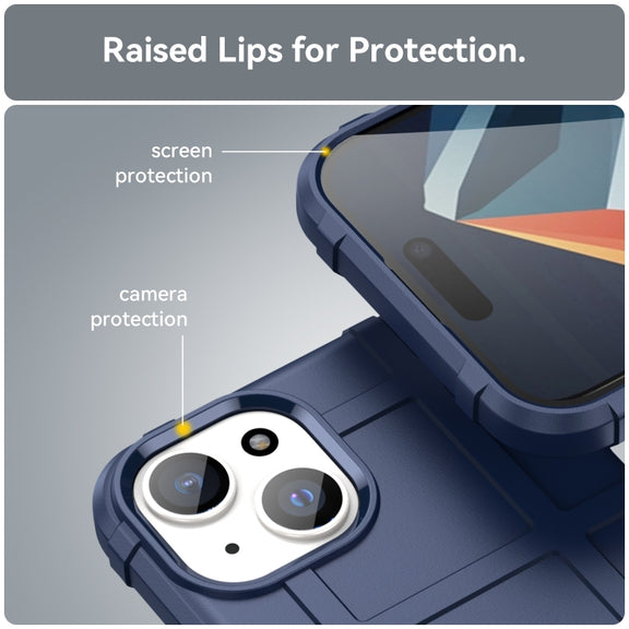 For iPhone 15 Full Coverage Shockproof TPU Phone Case(Blue)
