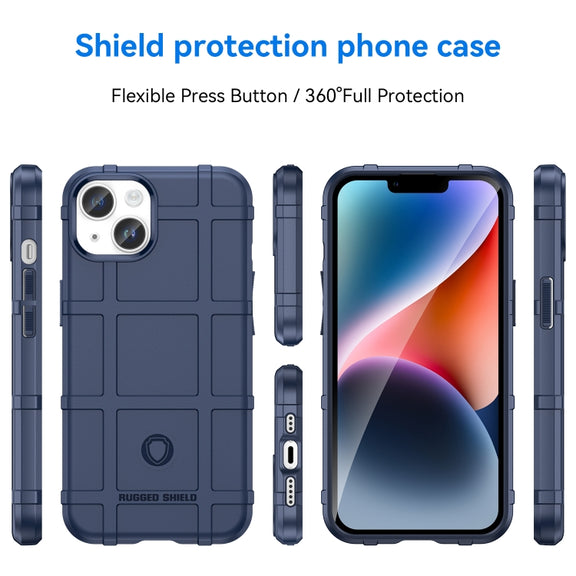 For iPhone 15 Plus Full Coverage Shockproof TPU Phone Case(Blue)