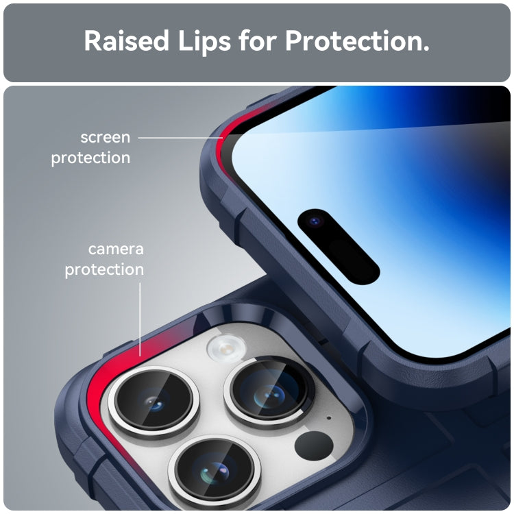 For iPhone 15 Pro Full Coverage Shockproof TPU Phone Case(Blue)