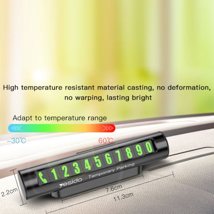 Yesido C68 Car Temporary Parking Card Magnetic Adsorption Luminous Phone Number Plate(Black)