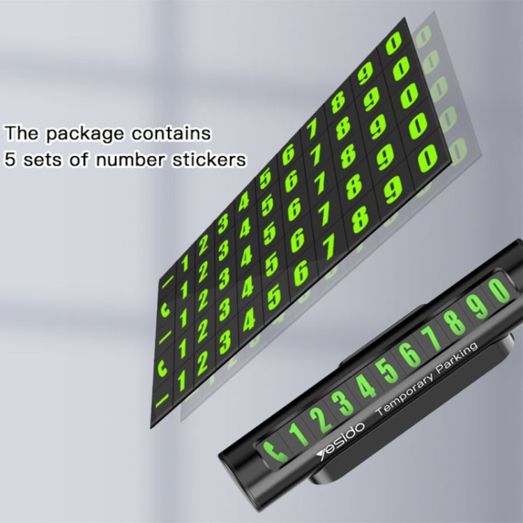 Yesido C68 Car Temporary Parking Card Magnetic Adsorption Luminous Phone Number Plate(Black)