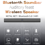 BS-36 20W Multi-Function 3D Stereo Surround Bluetooth Speaker Subwoofer Soundbar(Black)