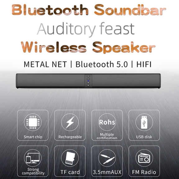 BS-36 20W Multi-Function 3D Stereo Surround Bluetooth Speaker Subwoofer Soundbar(Black)