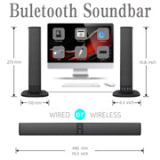 BS-36 20W Multi-Function 3D Stereo Surround Bluetooth Speaker Subwoofer Soundbar(Black)