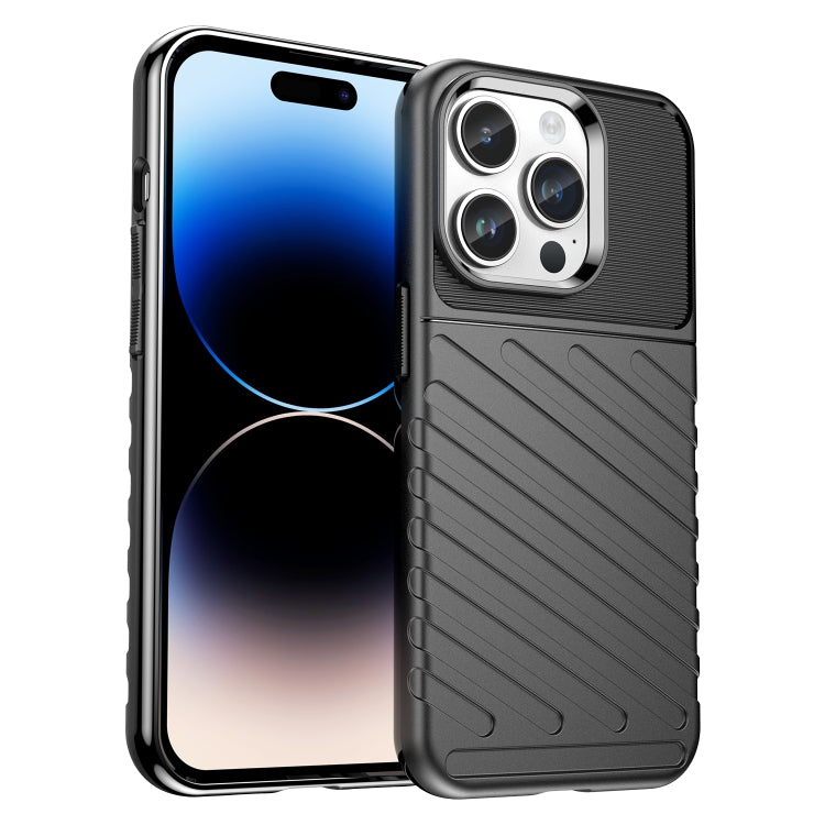 For iPhone 15 Pro Max Thunderbolt Shockproof TPU Phone Case(Black)