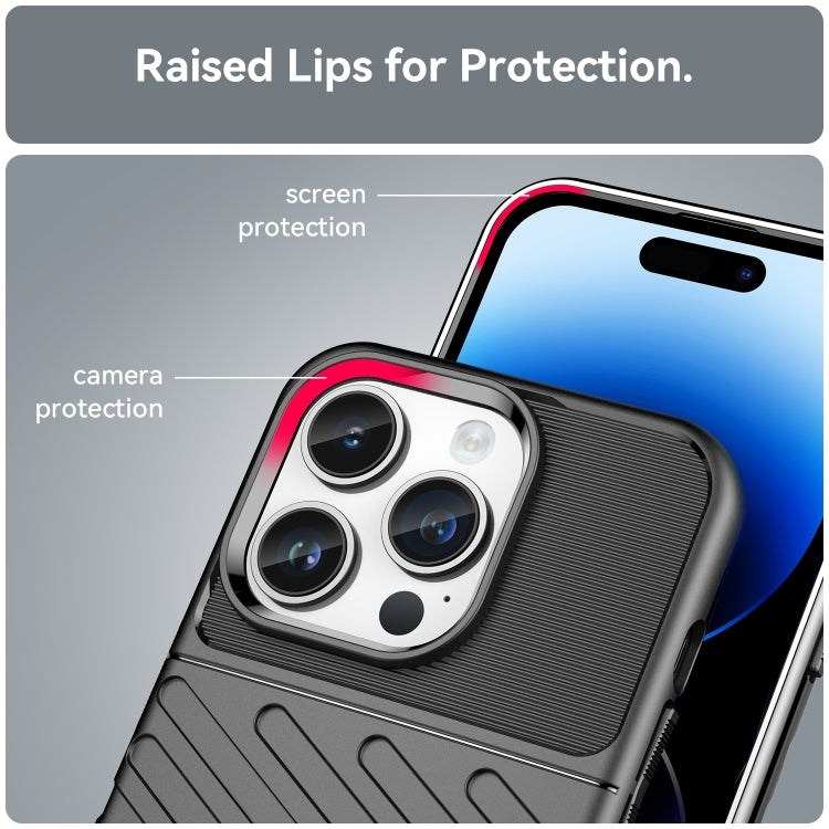 For iPhone 15 Pro Max Thunderbolt Shockproof TPU Phone Case(Black)