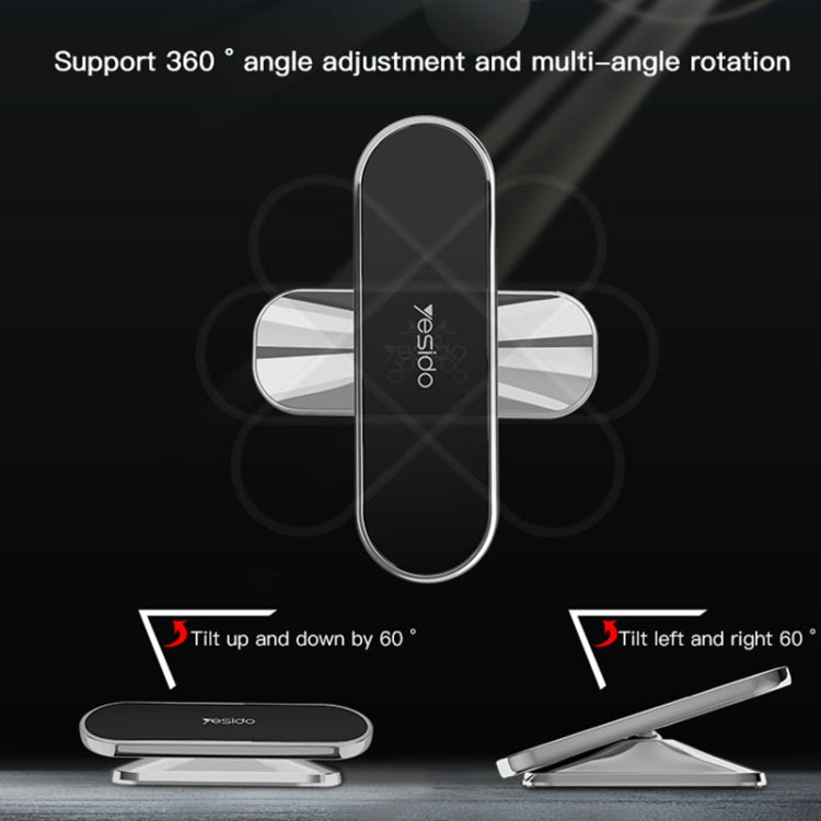 Yesido C82 Car 360 Degree Rotation Strong Magnetic Phone Holder(Silver)