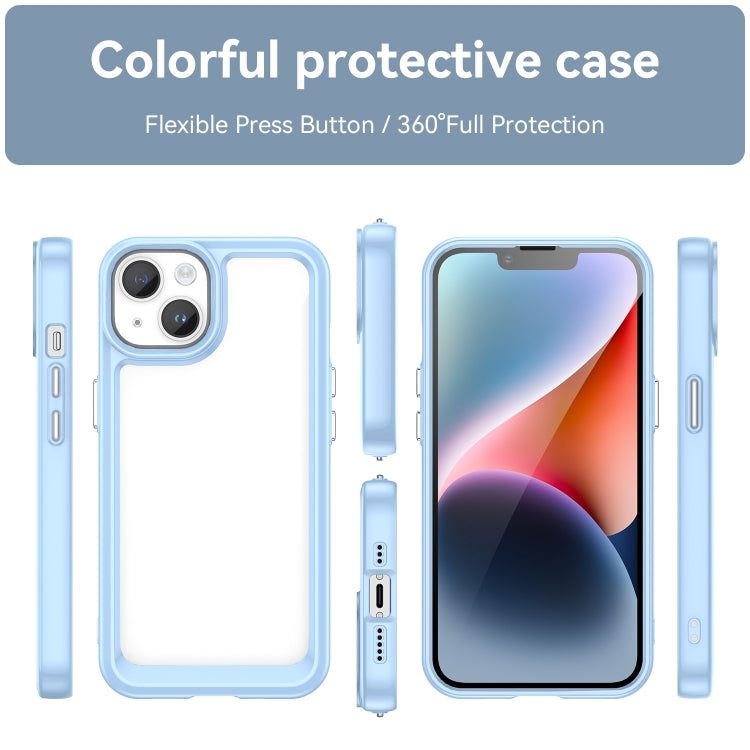 For iPhone 15 Colorful Series Acrylic + TPU Phone Case(Blue)