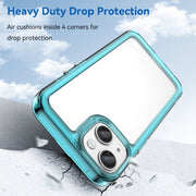 For iPhone 15 Plus Colorful Series Acrylic + TPU Phone Case(Transparent Blue)