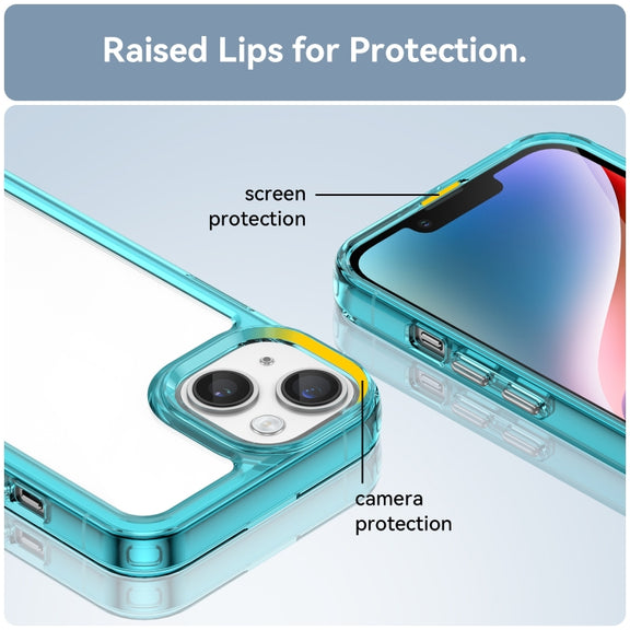 For iPhone 15 Plus Colorful Series Acrylic + TPU Phone Case(Transparent Blue)