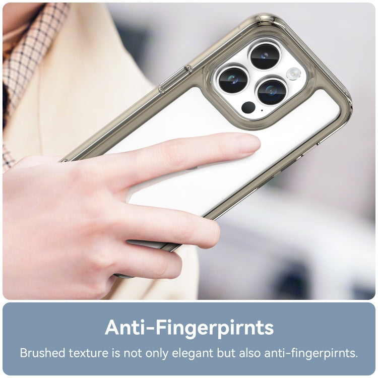 For iPhone 15 Pro Colorful Series Acrylic + TPU Phone Case(Transparent Grey)