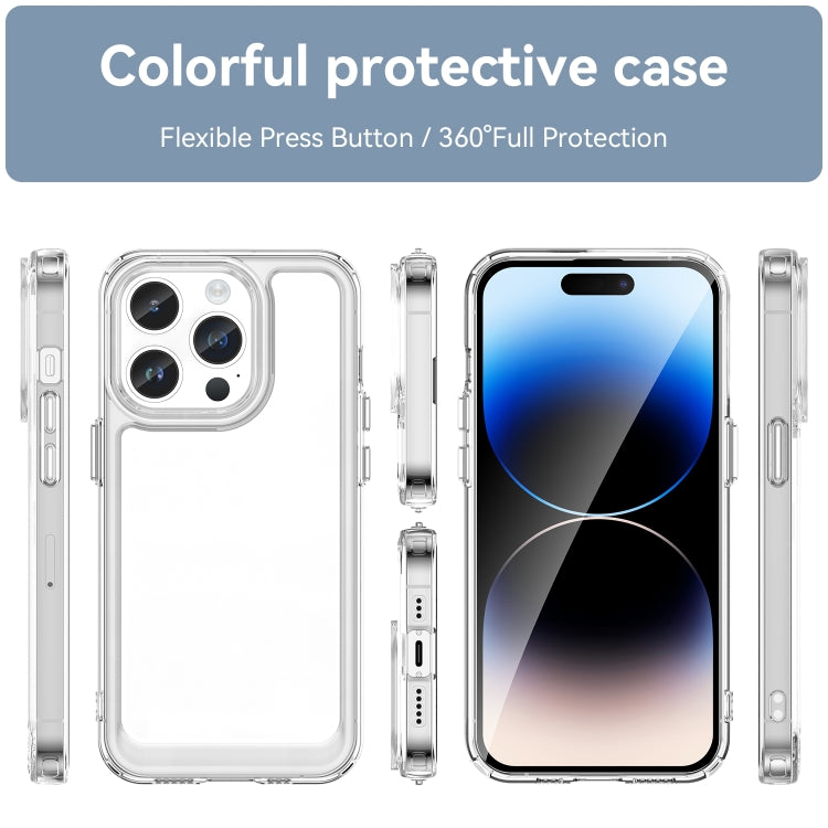 For iPhone 15 Pro Colorful Series Acrylic + TPU Phone Case(Transparent)