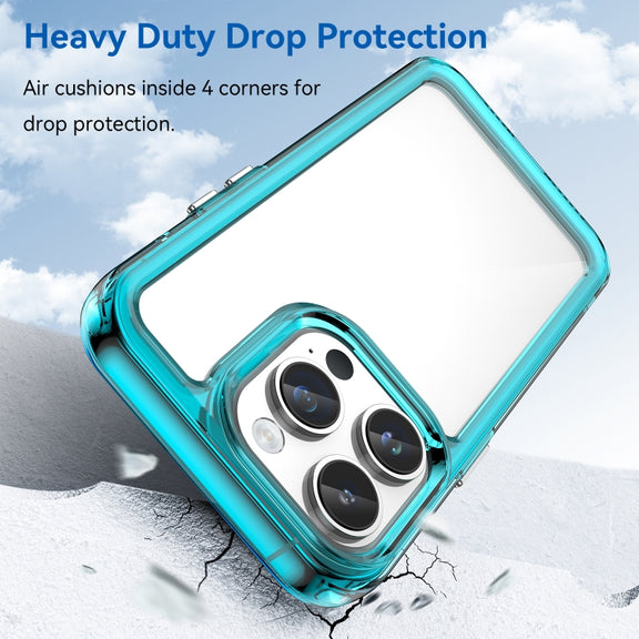 For iPhone 15 Pro Max Colorful Series Acrylic + TPU Phone Case(Transparent Blue)