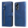 For OPPO A58 4G Fashion Calf Texture Zipper Leather Phone Case(Blue) - OPPO Cases by PMC TechLife | Online Shopping South Africa | PMC TechLife | Buy Now Pay Later Mobicred
