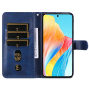 For OPPO A58 4G Fashion Calf Texture Zipper Leather Phone Case(Blue)