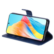 For OPPO A58 4G Fashion Calf Texture Zipper Leather Phone Case(Blue)