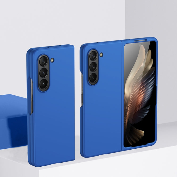 For Samsung Galaxy Z Fold5 Fuel Injection PC Skin Feel Phone Case(Blue)