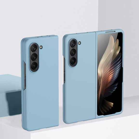 For Samsung Galaxy Z Fold5 Fuel Injection PC Skin Feel Phone Case(Sky Blue)