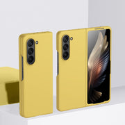 For Samsung Galaxy Z Fold5 Fuel Injection PC Skin Feel Phone Case(Lemon Yellow)