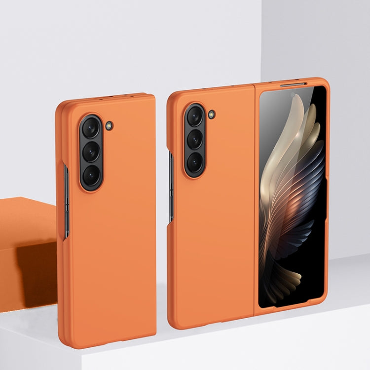 For Samsung Galaxy Z Fold5 Fuel Injection PC Skin Feel Phone Case(Flaming Orange)