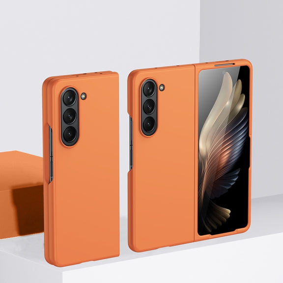 For Samsung Galaxy Z Fold5 Fuel Injection PC Skin Feel Phone Case(Flaming Orange)