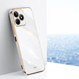 For Realme C53 2023 XINLI Straight 6D Plating Gold Edge TPU Phone Case(White) - free shipping - PMC TechLife - Order now!