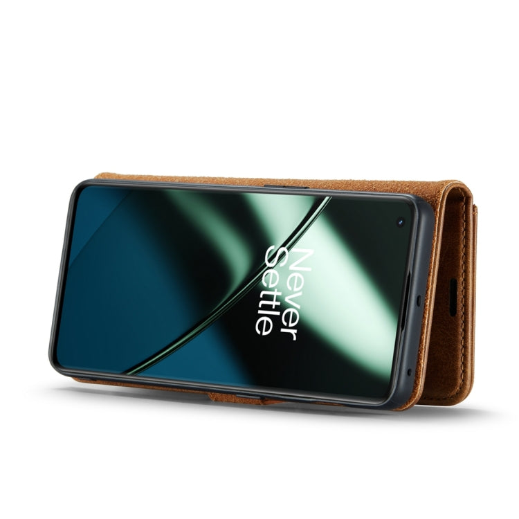 For OnePlus 11 DG.MING Crazy Horse Texture Detachable Magnetic Leather Case(Brown)
